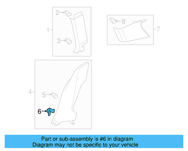 Lower Quarter Trim Retainer Clip 7L0-867-208 - View 34
