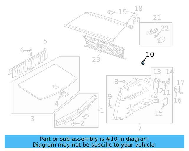 Lower Quarter Trim Retainer Clip 7L0-867-208 - View 71