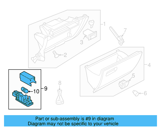 Glove Box Lamp 7L0-947-415 - View 37