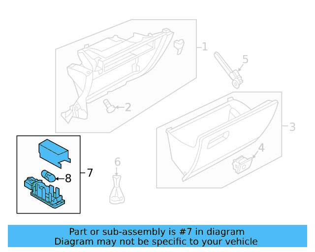 Glove Box Lamp 7L0-947-415 - View 86