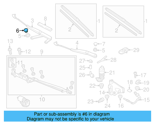 Wiper Arm Cap 7L0-955-737 - View 5