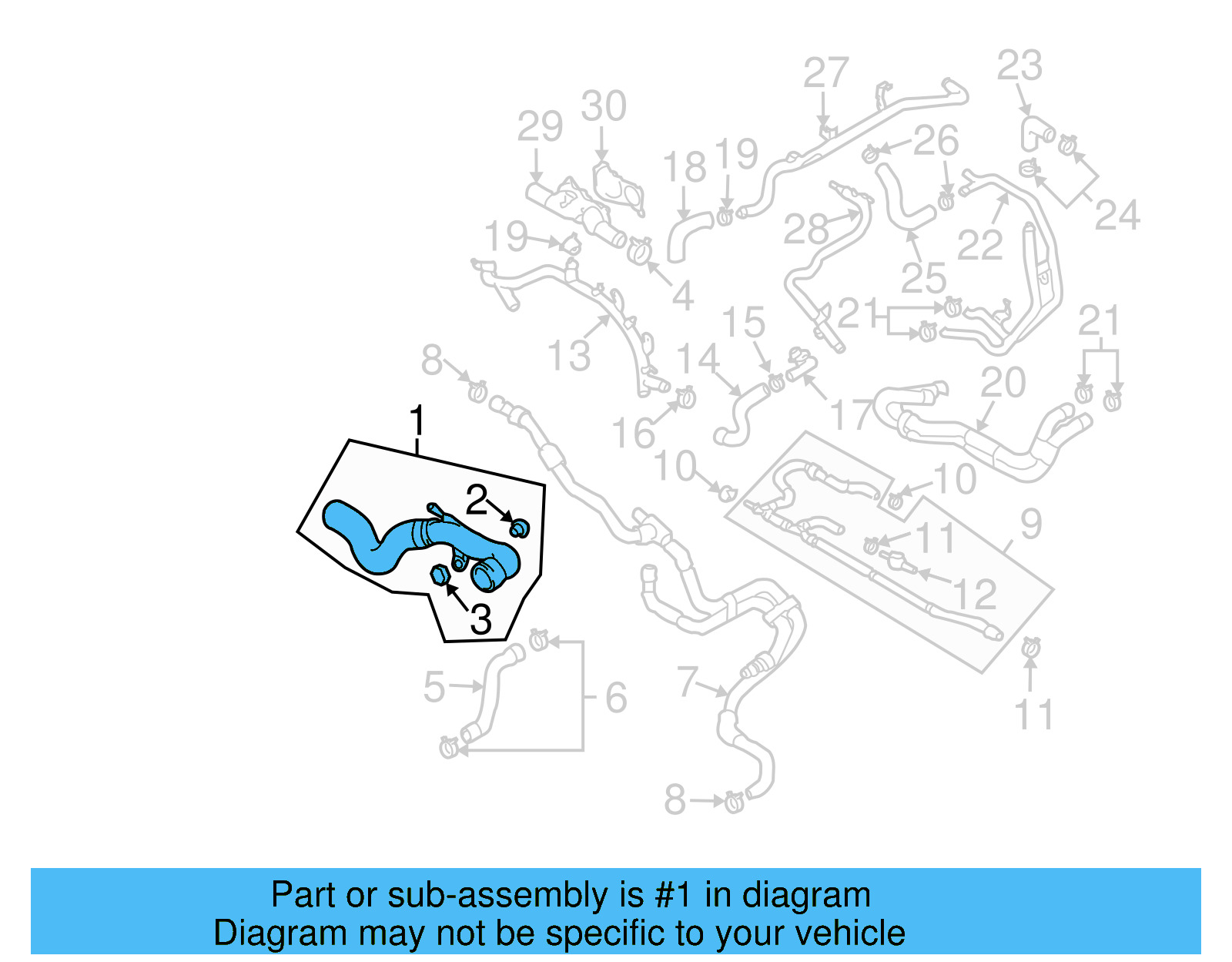 Upper Hose 7L6-122-101-K - View 4