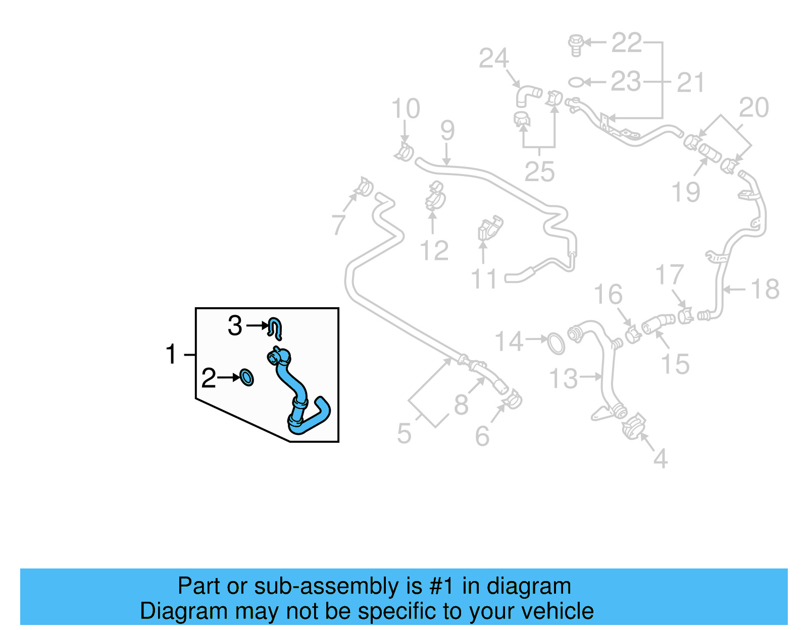 Upper Hose 7L6-122-101-Q - View 2