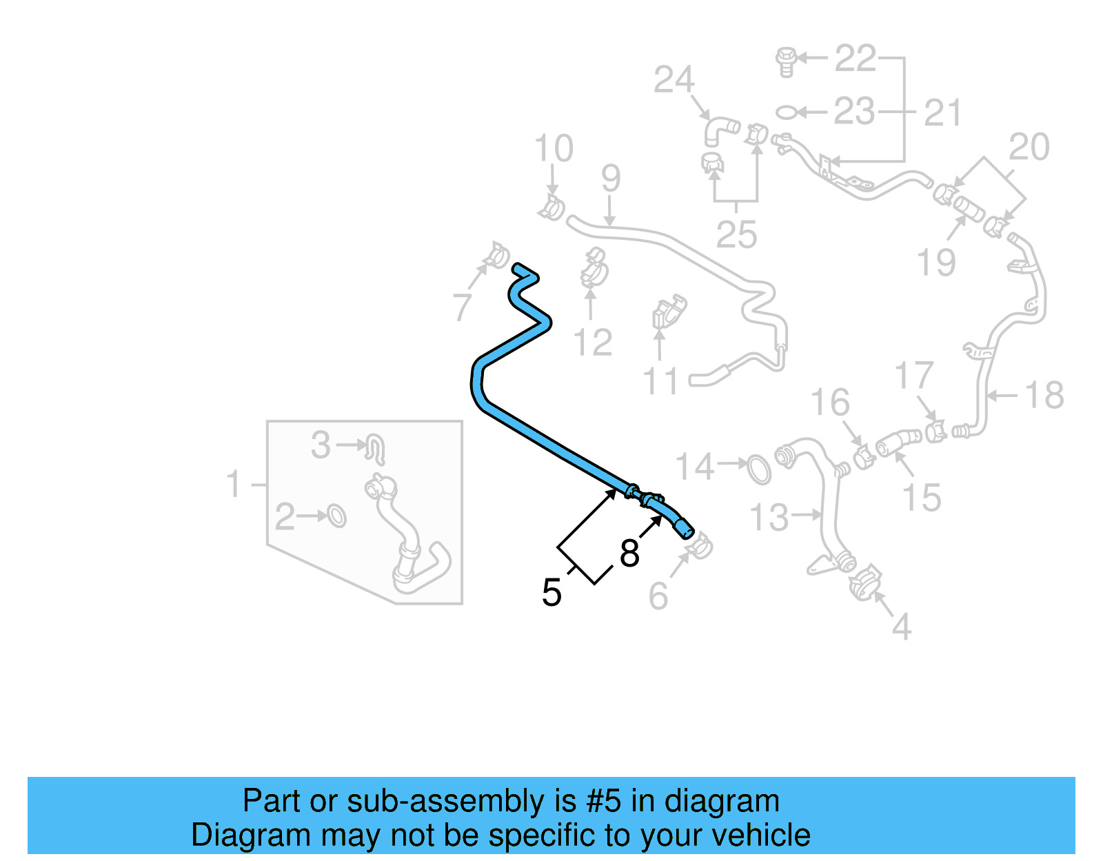 Reservoir Hose 7L6-122-447-BJ - View 2
