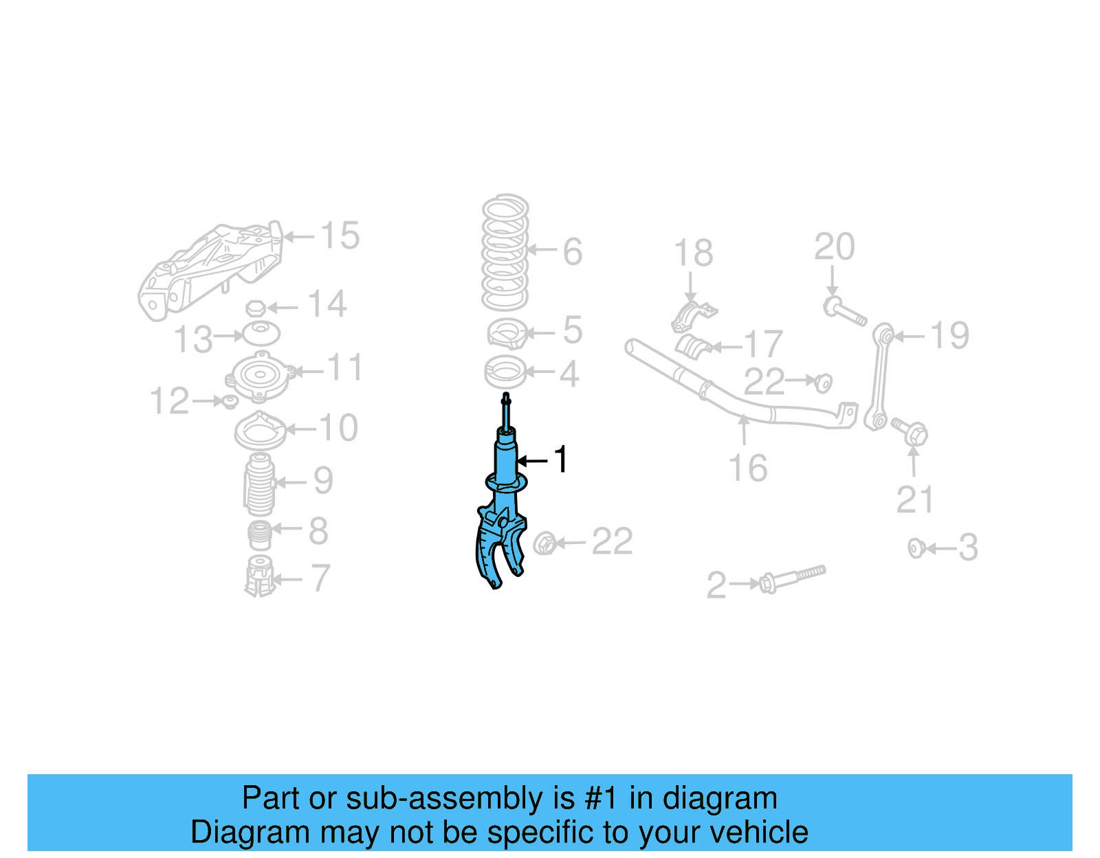 Strut 7L6-413-031-L - View 4