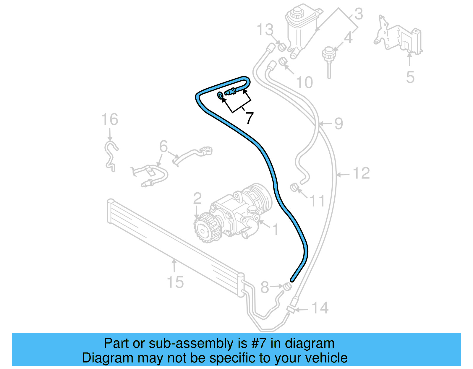 Power Steering Return Hose 7L6-422-891-P - View 6