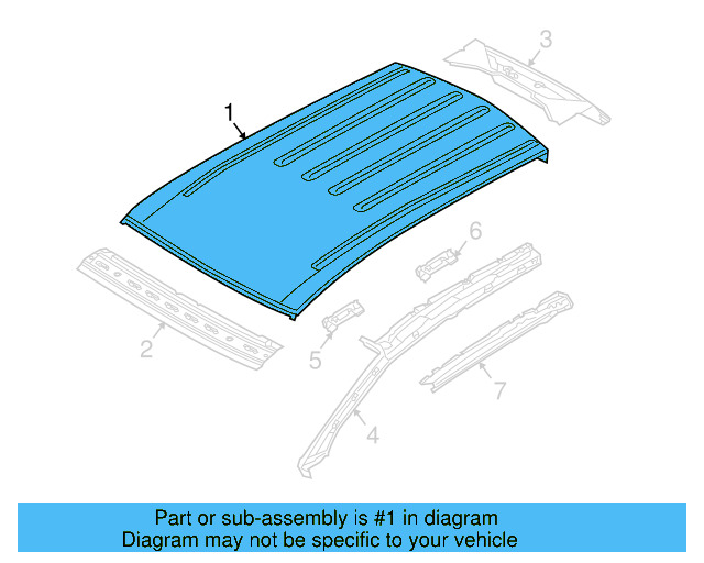 Roof Panel 7L6-817-101-F - View 2