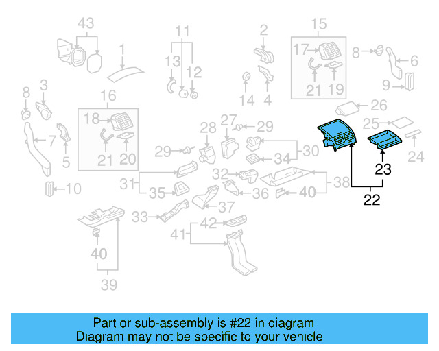 Center Outlet 7L6-819-727-AH-3X1 - View 2