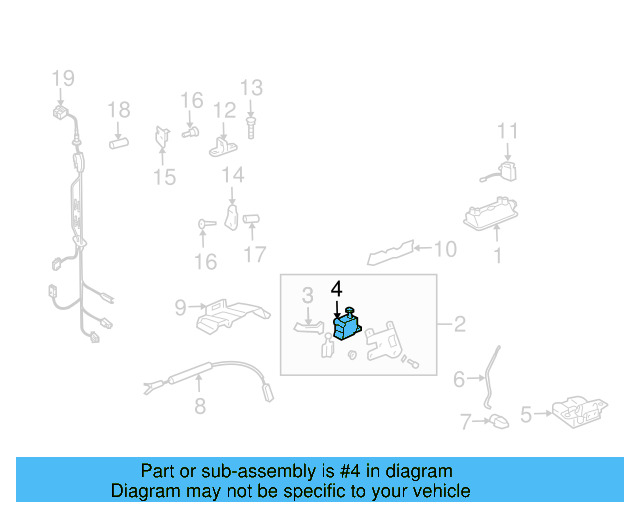 Trunk Lock Actuator Motor 7L6-959-781 - View 10