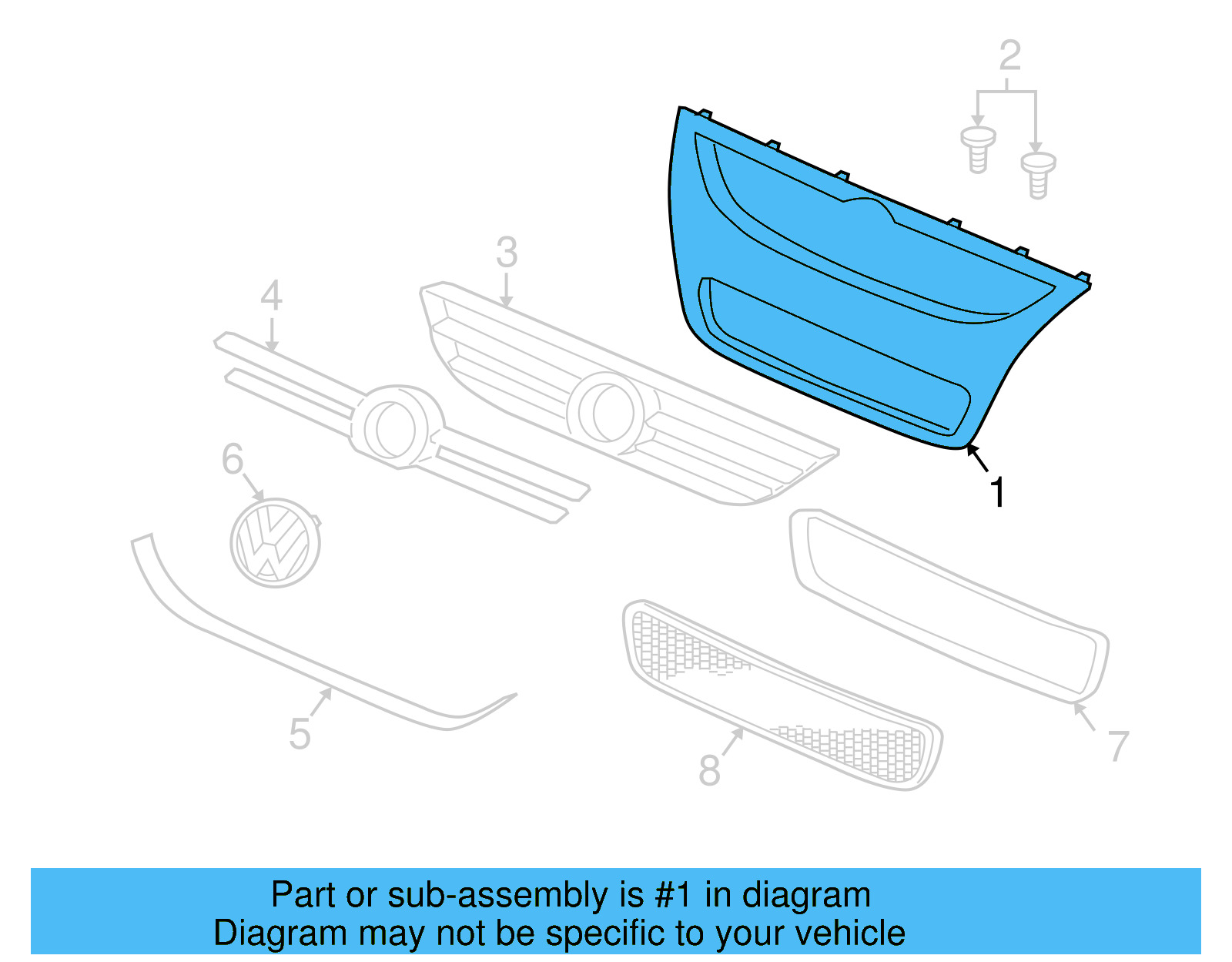 Grille Surround 7L6-853-651-K-2ZZ - View 6