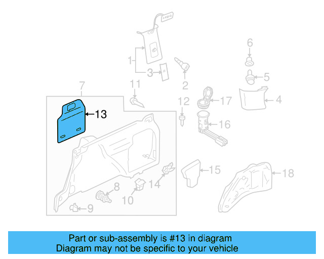 Interior Quarter Panel Trim Panel Access Cover 7L6-867-461-D-7L2 - View 3