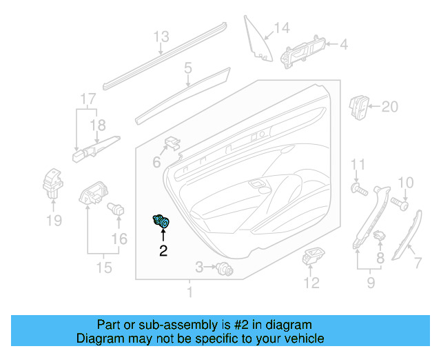Door Trim Panel Retainer Clip 3AA-868-243-A - View 75