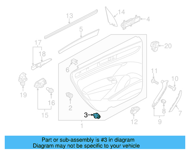 Door Trim Panel Retainer Clip 3AA-868-243-A - View 74