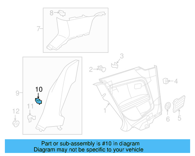 Windshield Pillar Trim Clamp 5G0-867-276-A - View 10