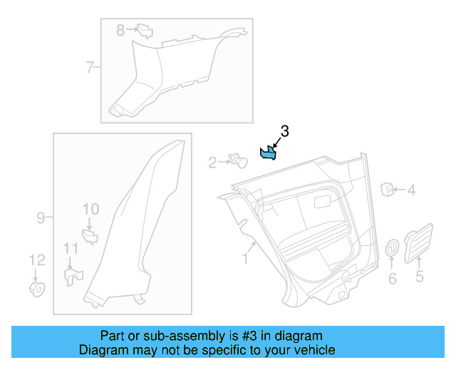 Door Trim Panel Clip 7L6-868-243 - View 62