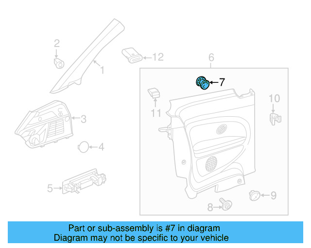 Lower Center Pillar Trim Clamp 1C0-867-388 - View 58