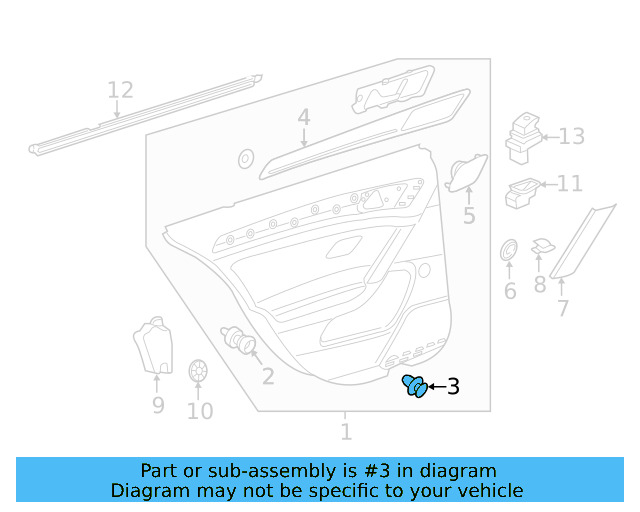 Door Trim Panel Retainer Clip 3AA-868-243-A - View 36