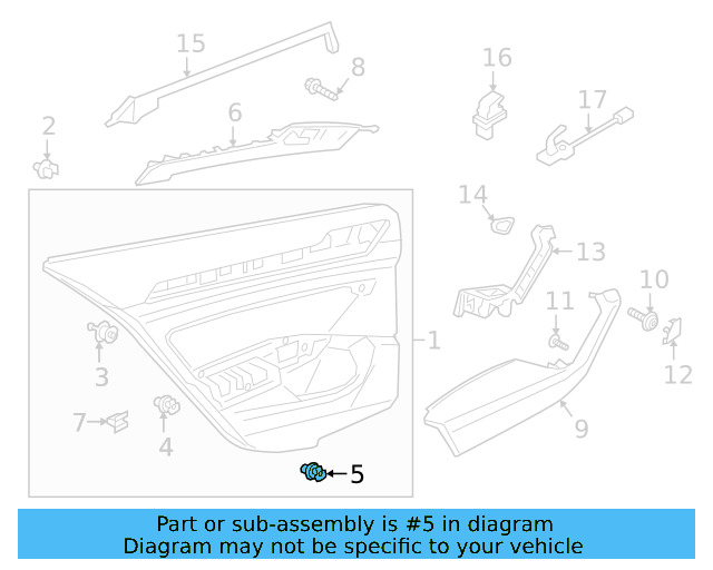 Door Trim Panel Retainer Clip 3AA-868-243-A - View 69