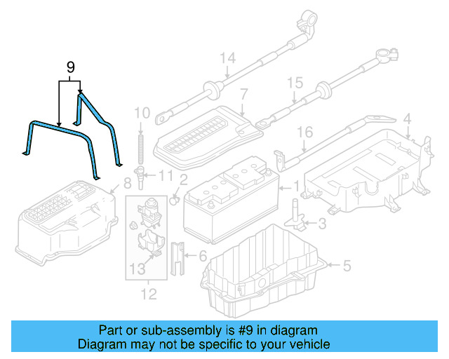 Battery Hold Down Frame 7L6-915-307-A - View 2