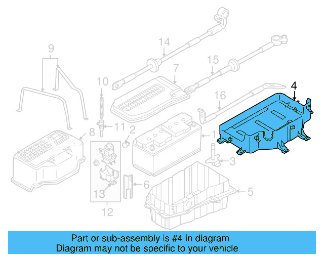 Battery Tray 7L6-915-333-E - View 2