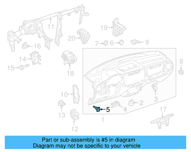 Instrument Panel Trim Panel Insulator 7M3-857-145-A - View 32
