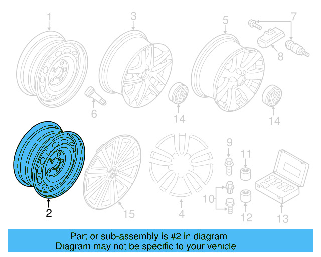 Wheel, Steel 7N0-601-027-E-03C - View 11
