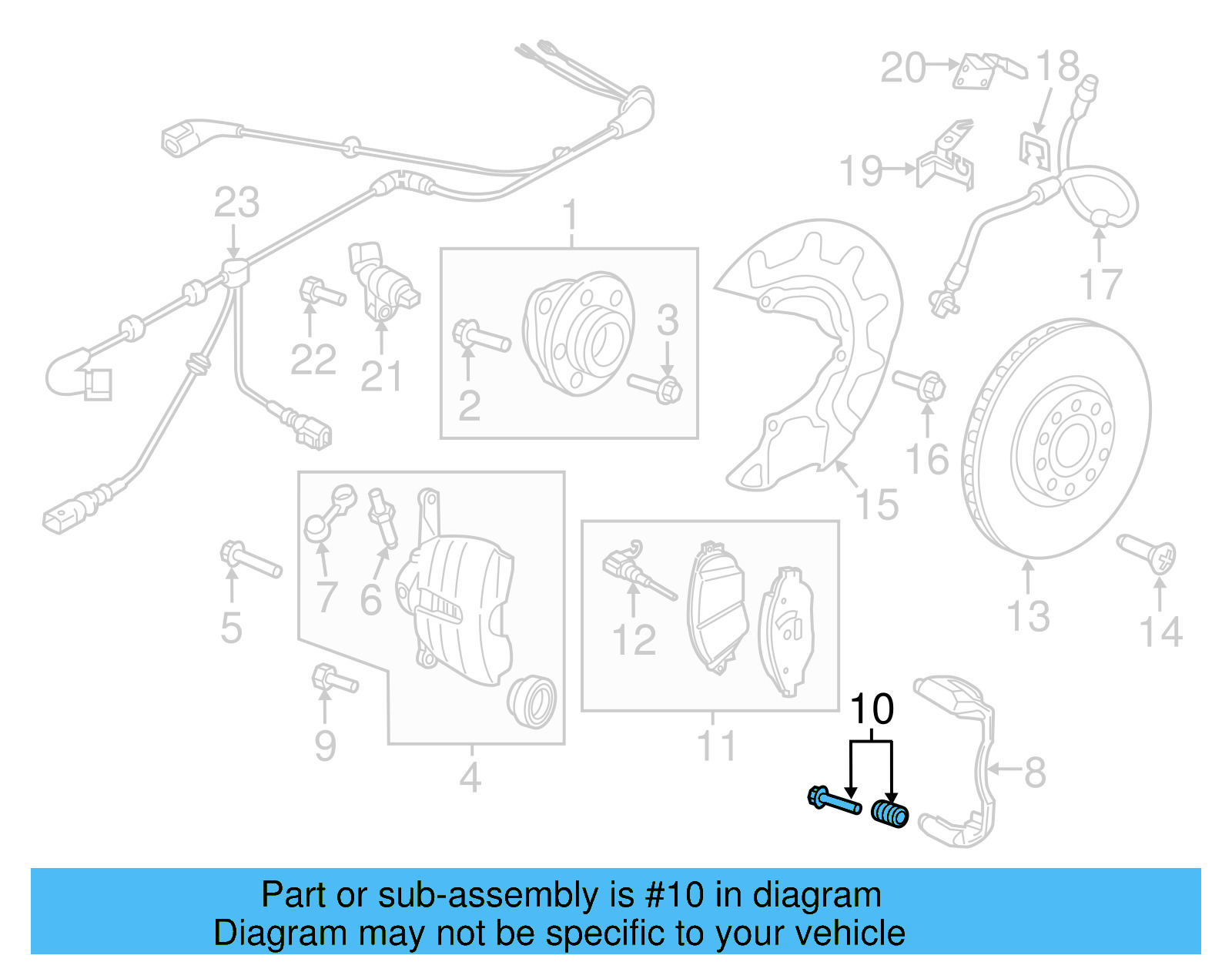 Caliper Mount Bushing Kit 7N0-698-647-A - View 7