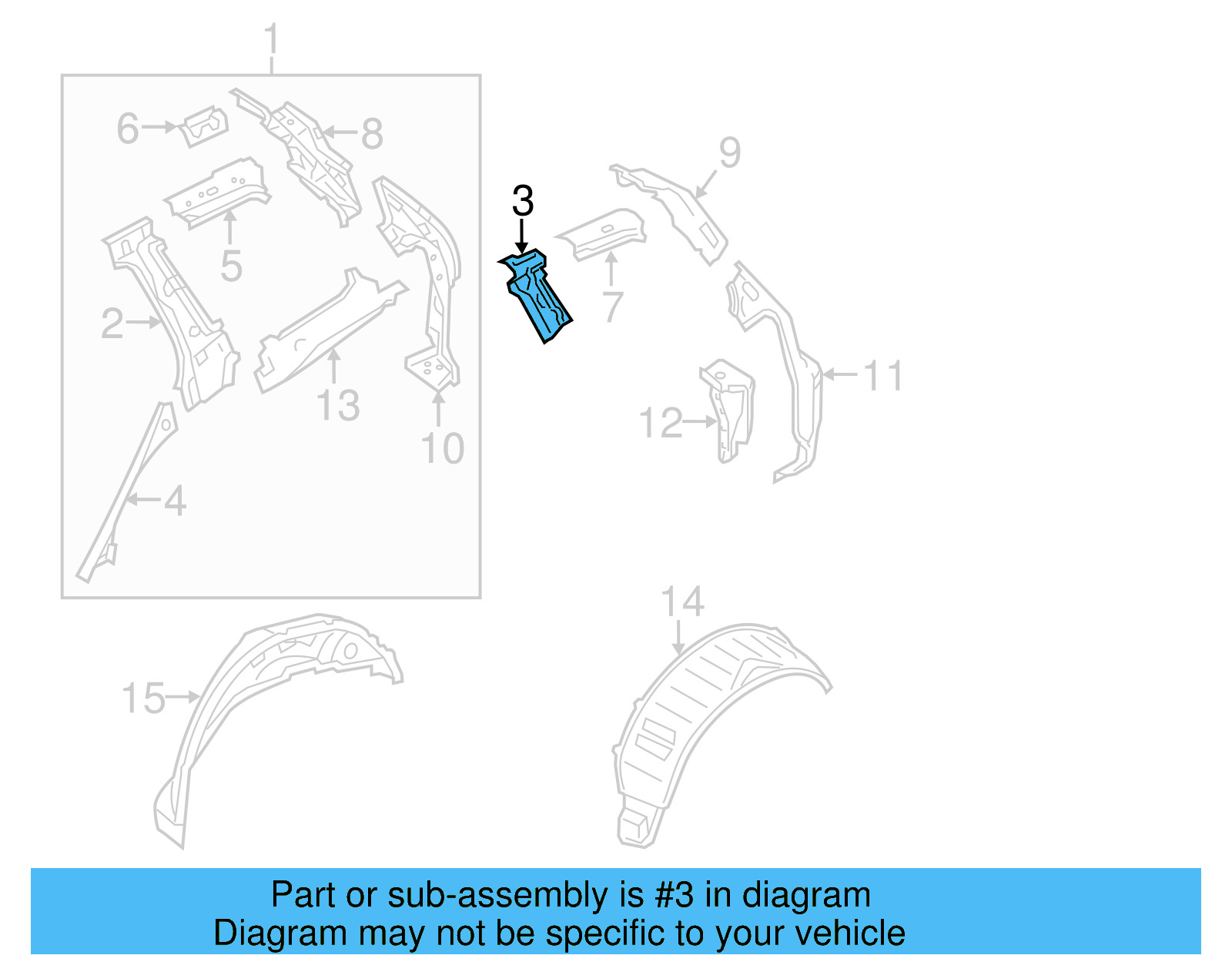 Front Pillar Reinforcement 7P0-809-717-A - View 2