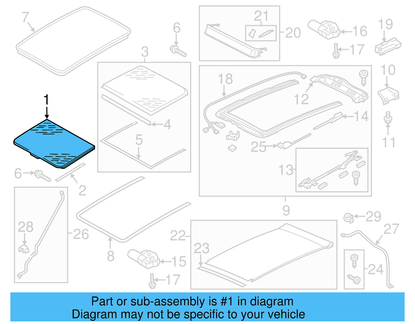 Front Glass 7P0-877-055-C-9B9 - View 4