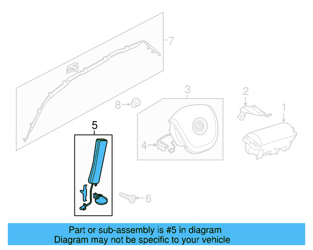 Side Impact Inflator Module 7P0-880-242-D - View 2