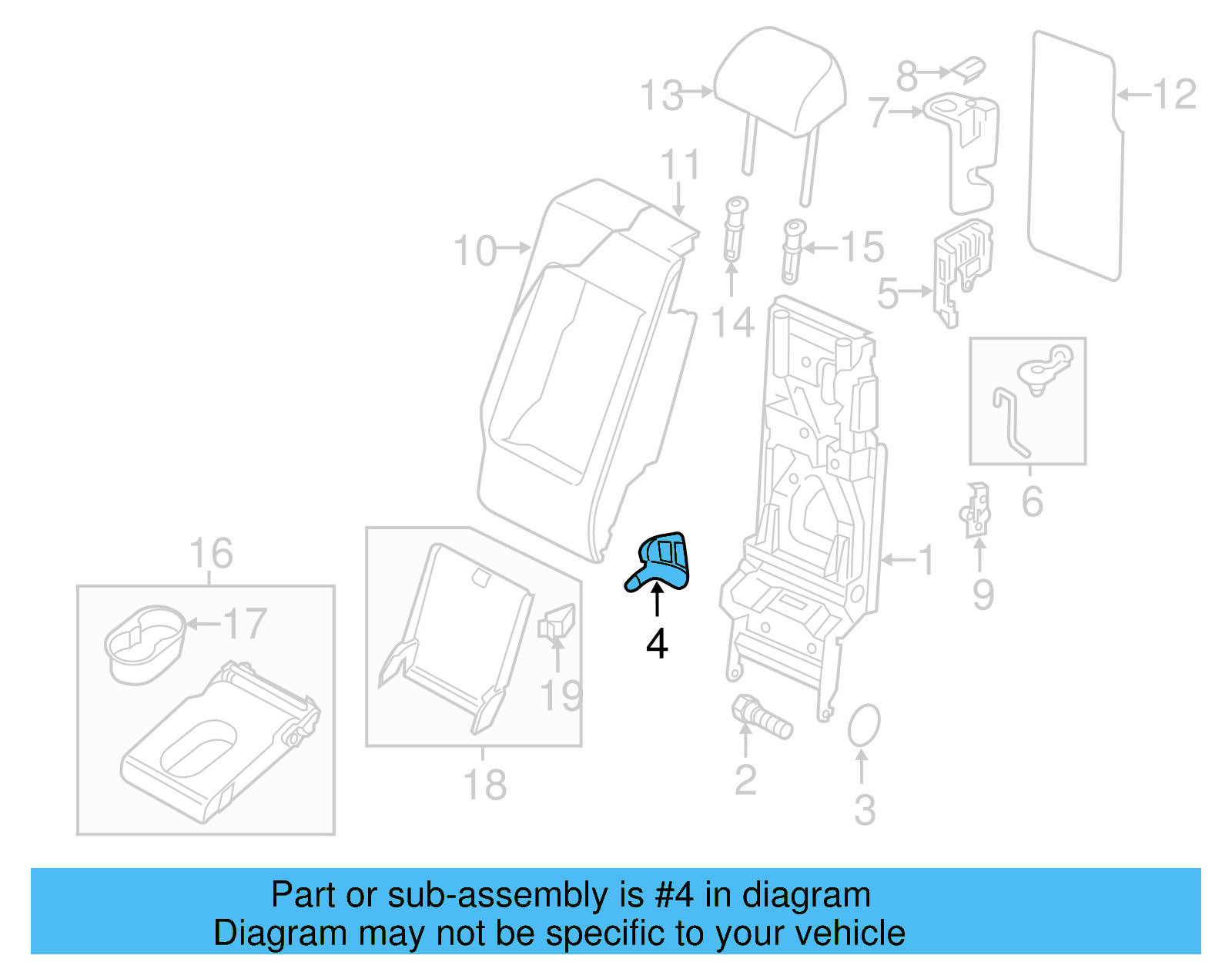 Seat Back Frame Cap 7P0-885-934-B-82V - View 5