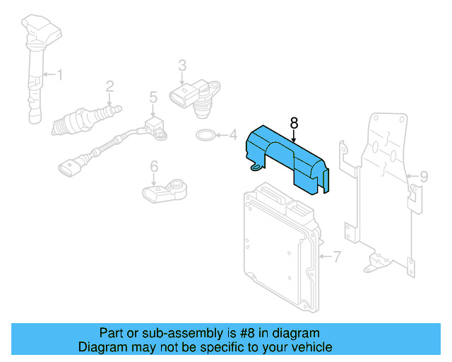 Engine Control Module (ECM) Bracket 7P0-907-443 - View 6