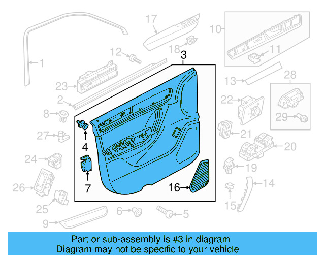 Door Trim Panel 7P1-867-014-AD-Y0W