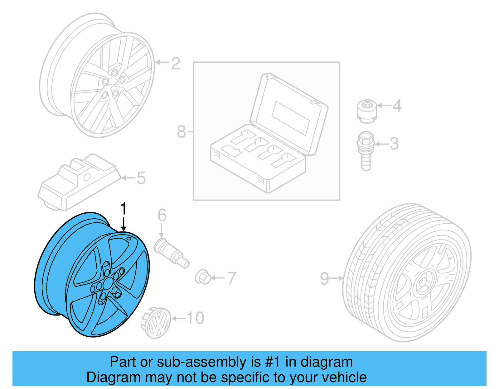 Wheel, Alloy 7P6-601-025-K-8Z8 - View 6
