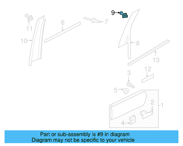 Rear Trim Rivet 7P6-839-829 - View 9