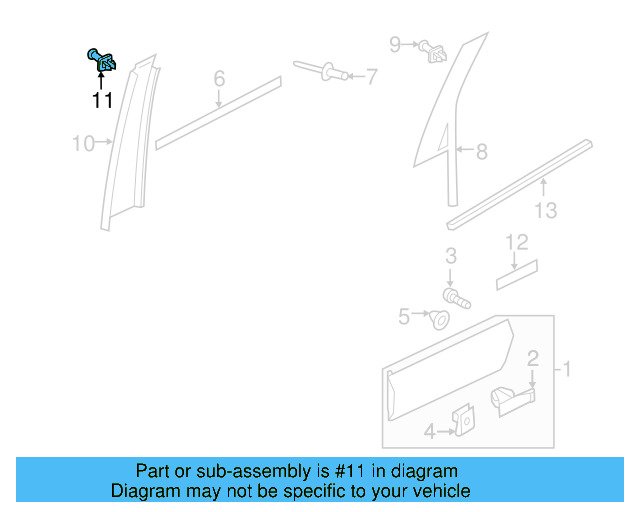 Rear Trim Rivet 7P6-839-829 - View 10