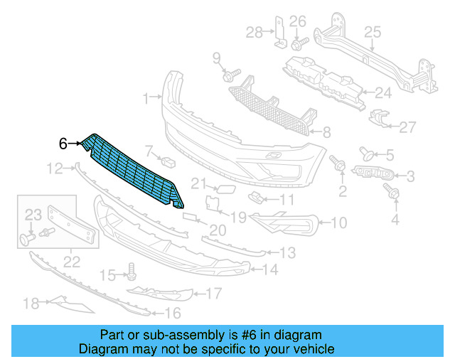 Lower Grille 7P6-853-677-D-9B9 - View 3