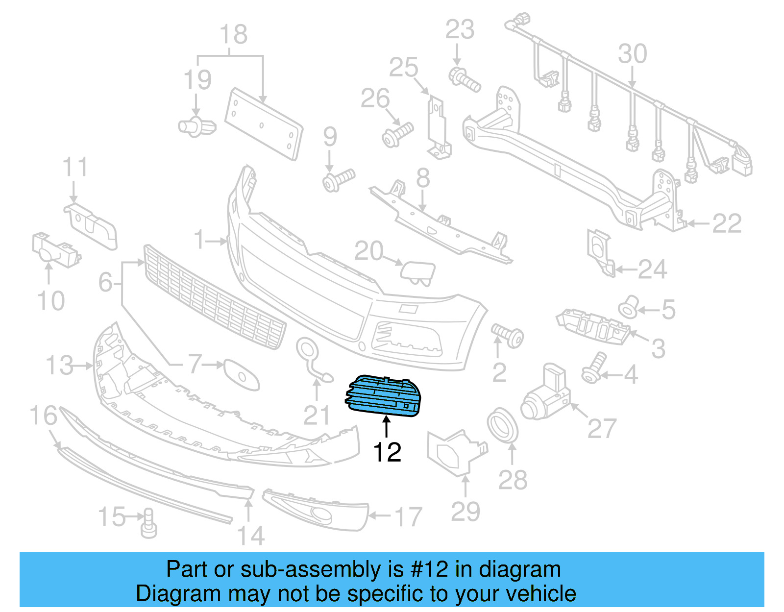 Outer Grille 7P6-854-661-9B9 - View 8