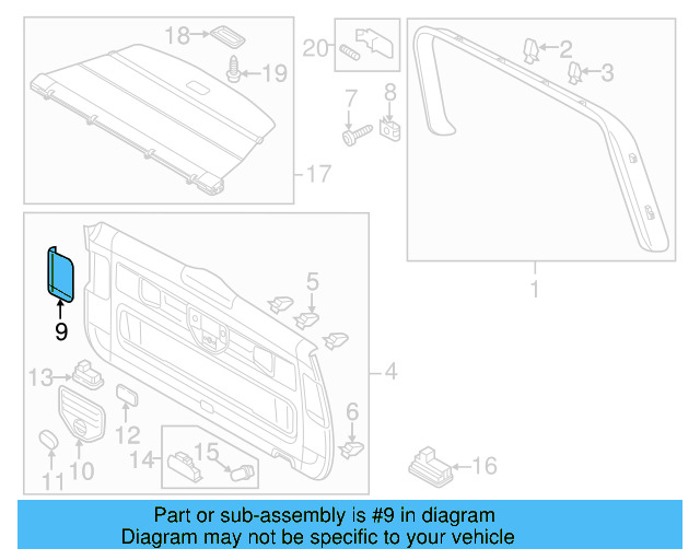 Upper Center Pillar Trim Clip 4B0-867-276-A - View 86