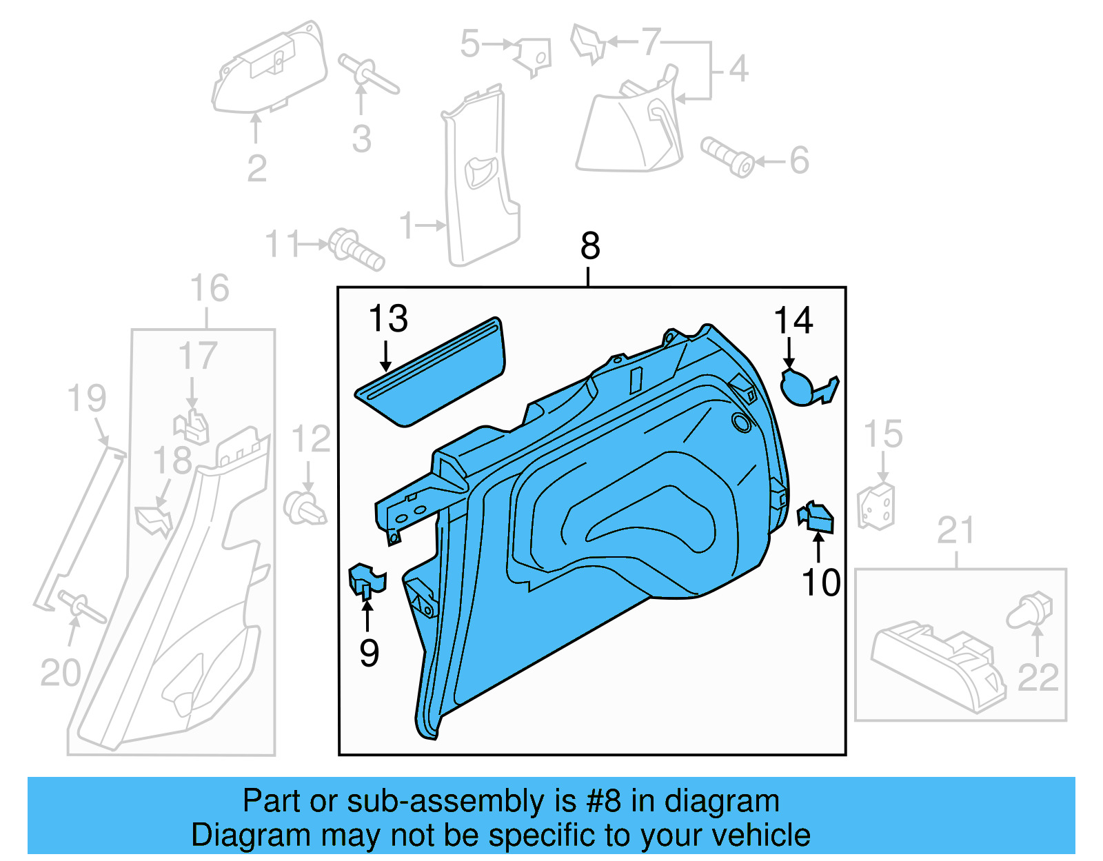 Quarter Trim Assembly 7P6-867-037-E-EOA - View 3