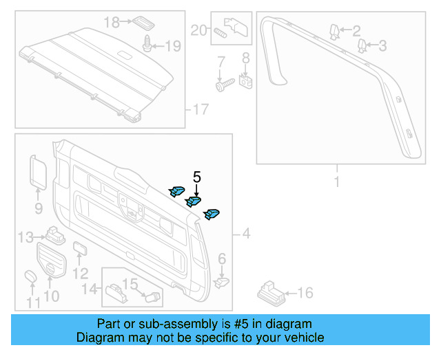 Upper Center Pillar Trim Clip 4B0-867-276-A - View 92