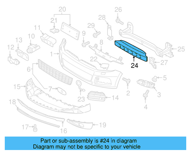 Bumper Impact Absorber 7P6807248A - View 3