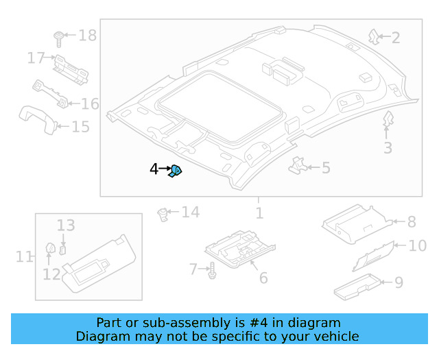 Headliner Clip 5G0-867-289-A - View 9
