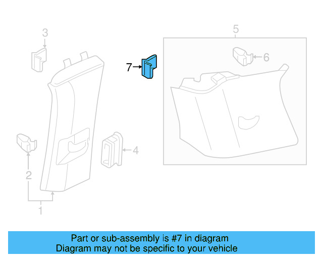 Rear Quarter Trim Retainer 1T0-867-283-A - View 5