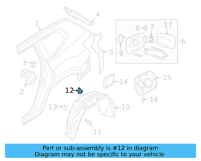 Wheelhouse Liner Retainer Nut N-106-213-01 - View 66