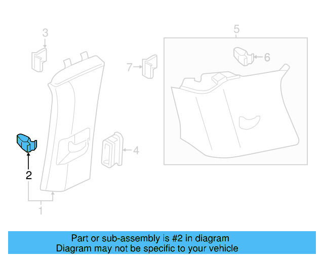 Rear Quarter Trim Retainer 1T0-867-283-A - View 6