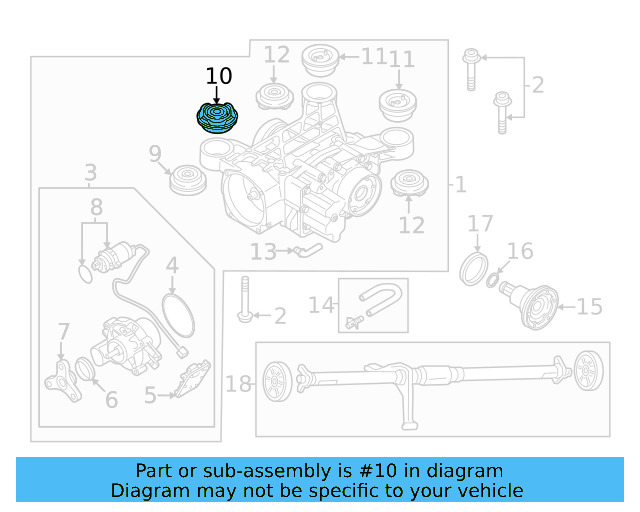 Differential Assembly Upper Bushing 3C0-599-438-D - View 21