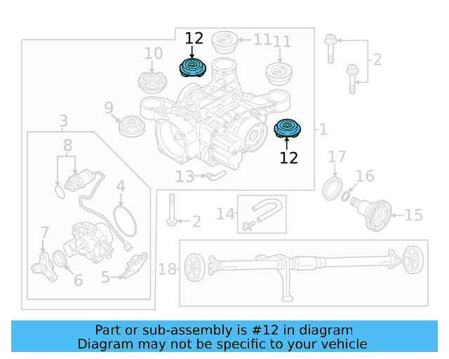 Differential Assembly Upper Bushing 3C0-599-438-D - View 22