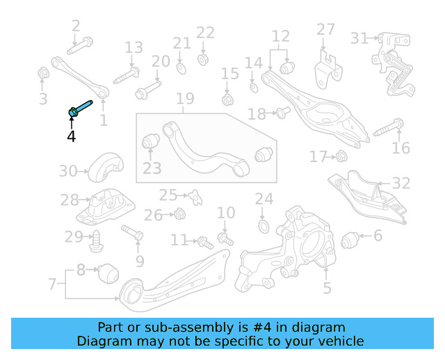 Tie Rod Assembly Mount Bolt N-106-283-01