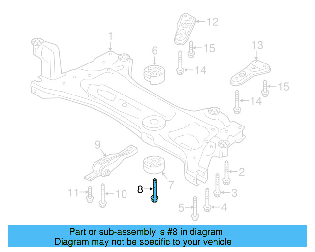 Engine Cradle Mount Bolt N-105-580-02 - View 58